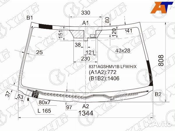 Стекло лобовое lexus IS220D