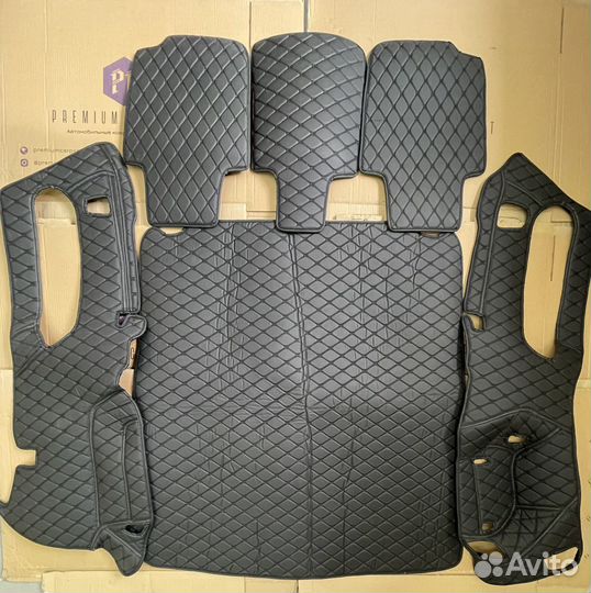 Коврик 3D в багажник volvo XC90 2014-2022, экокожа