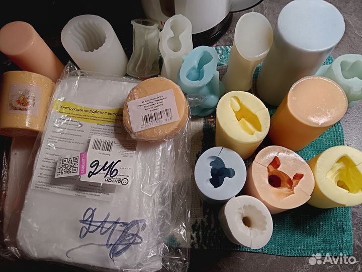 Свечи ручной работы, молды, воск, расходники