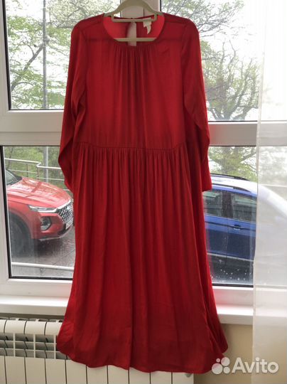 Платье угиверсальное красное атласное h&m размер M