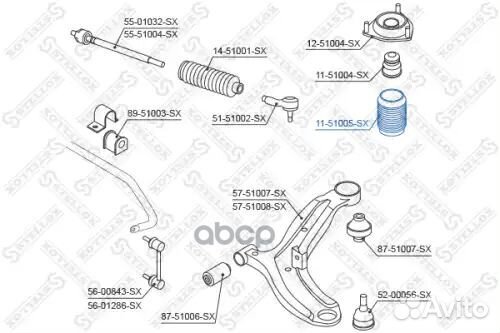 Пыльник аморт. пер. hyundai accent 99 перед