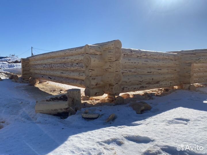 Сруб дома, бани из бревна