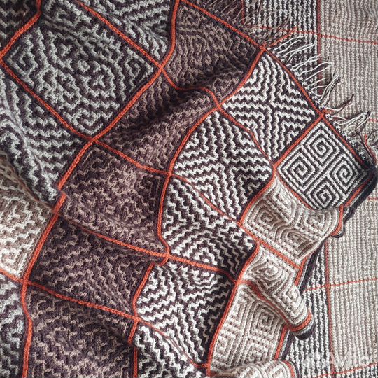 Плед новый вязаный 1.5 Х2.2 м