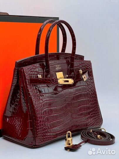 Сумка Hermes birkin лаковая кожа крокодил