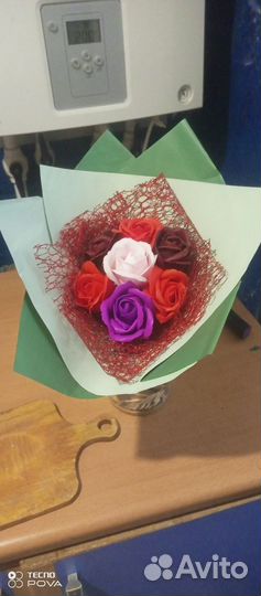 Букет роз из мыла