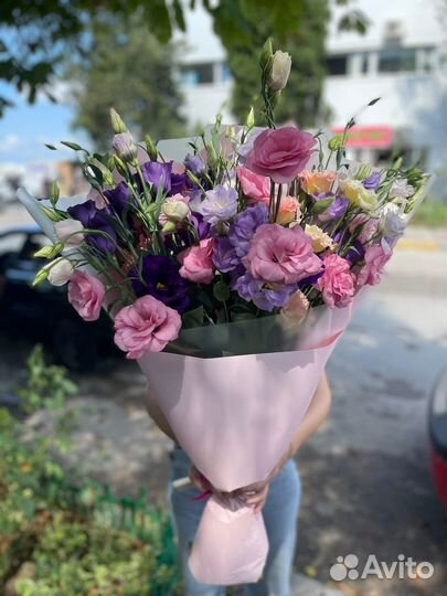 Монобукет из эустомы