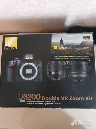 Фотоаппарат nikon d3200 18-55 double VR Zoom Kit +