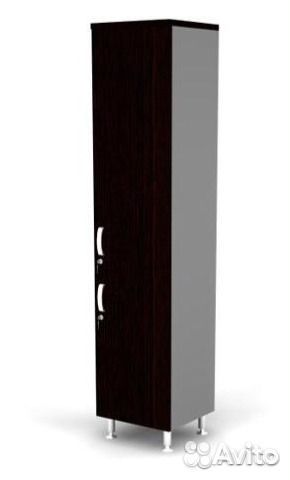 Шкаф-гардероб узкий Берлин Венге/Серый