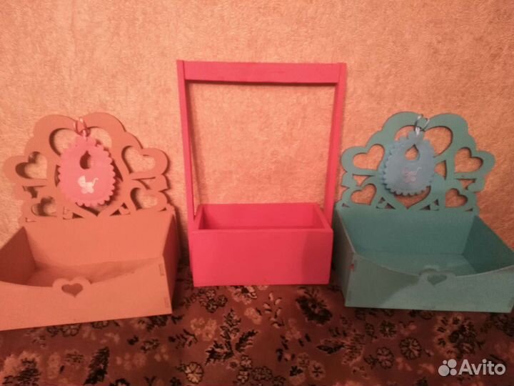 Корзинки плетеные для подарков, ящики для цветов