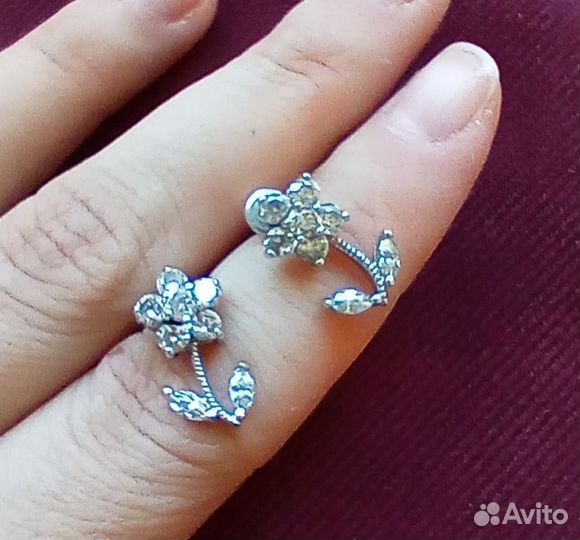 Серьги серебряные гвоздики