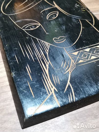 Панно картина деревянная инструстация резьба СССР