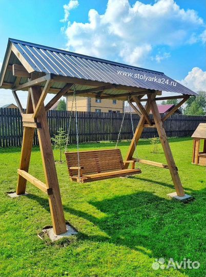 Деревянные качели / детские качели с установкой