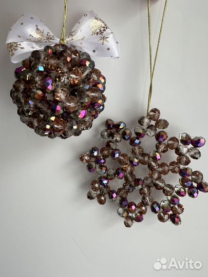 Елочные украшения на елку из бусин