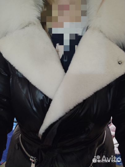 Пальто женское зимнее на синтепоне с мехом