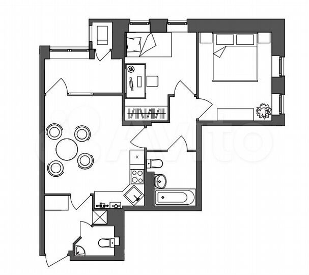 3-к. квартира, 57,7 м², 10/13 эт.