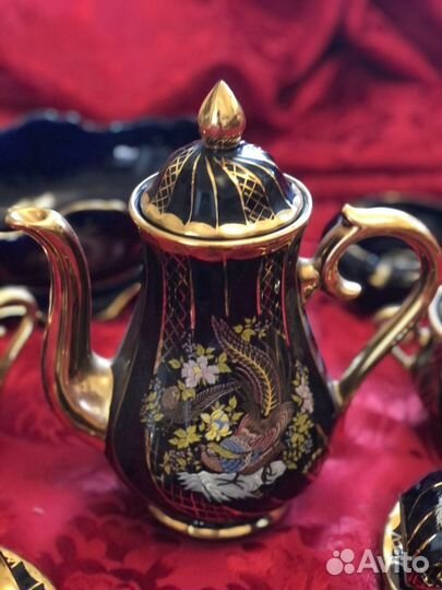 Сервиз чайный, кобальт с позолотой, 17 предметов