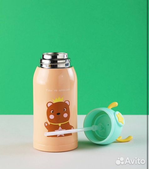 Детский термос с соломинкой