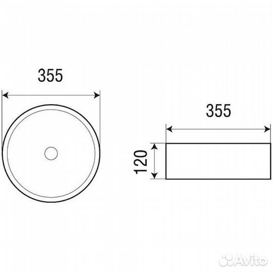 Раковина накладная azario AZ-3134-MW/AZ-3134-MB