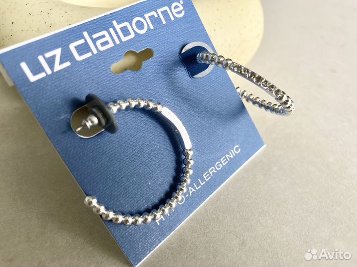 Liz Claiborne серьги полукольца с кристаллами