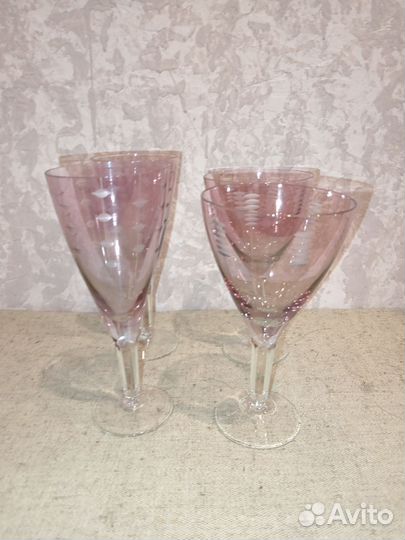 Марганцевое стекло бокалы фужеры