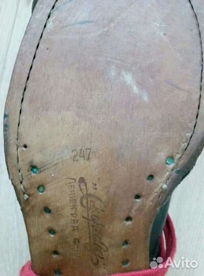 Лыжные ботинки кожаные с креплением