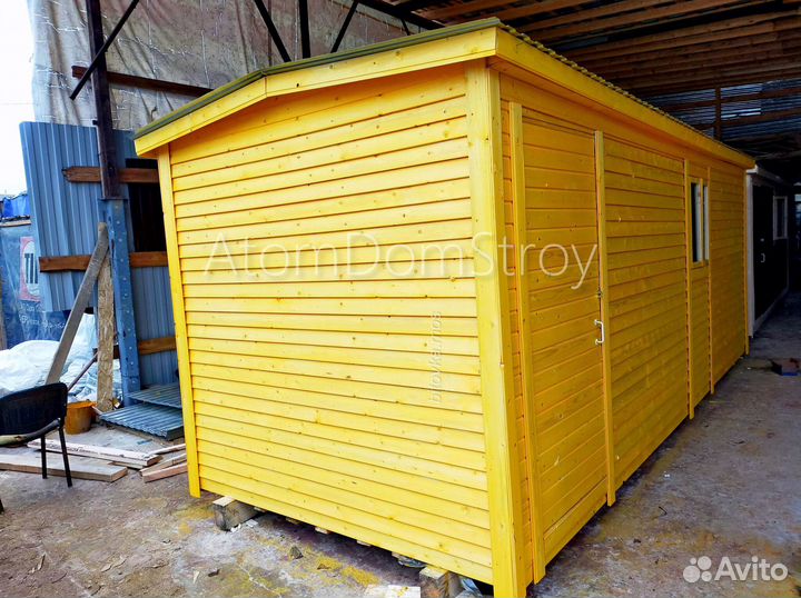 Вагончик бытовка строительная с установкой