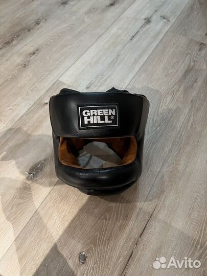 Боксерский шлем с бампером Green Hill