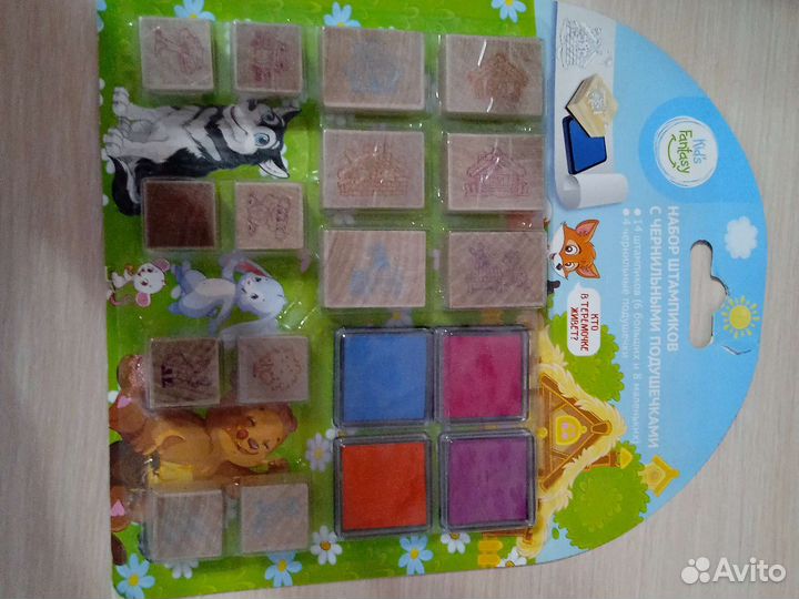 Набор штампиков с чернильными пудушечками