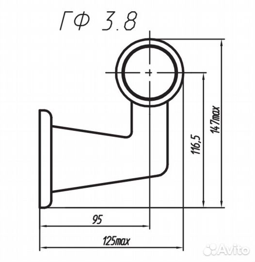 Фонарь контурный на прицеп гф 3.8 LED3 