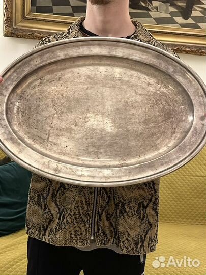 Гиганский антикварный поднос фраже, царский орел