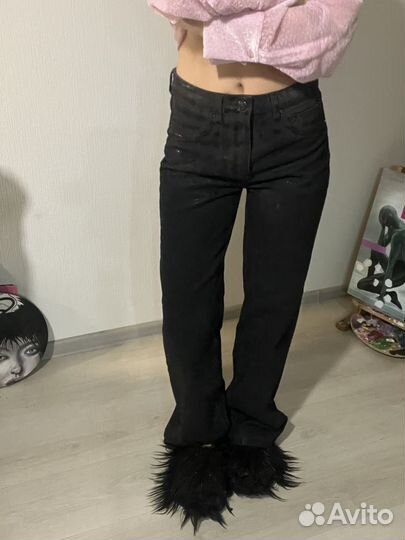 Джинсы прямые черные XS