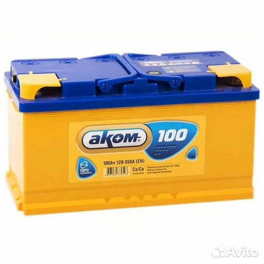 Аккумулятор аком 100 А/ч обр 353x175x190 EN850