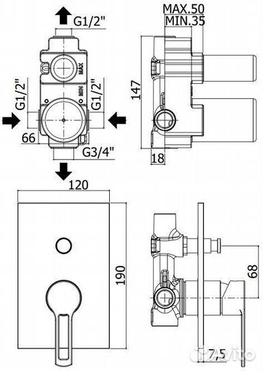 Смеситель для душа Paffoni rin015no/m Черный