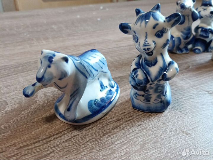 Декоративные фигурки животных гжель