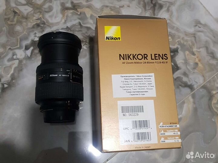 Объектив Nikon nikkor 24-85mm f/2.8-4