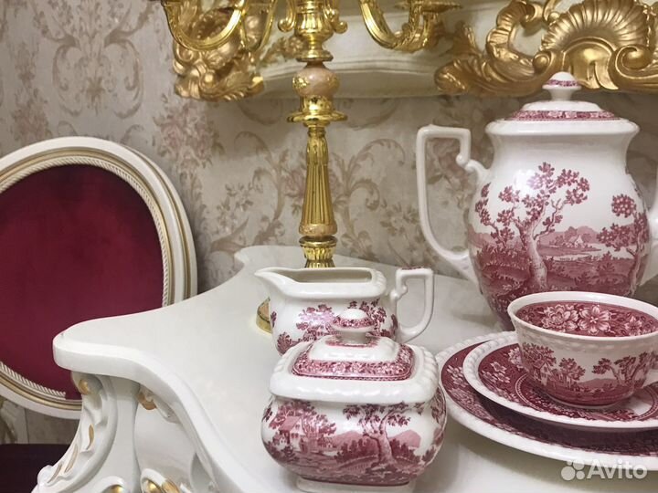 Столовый -чайный сервиз на 6 персон фарфор гдр