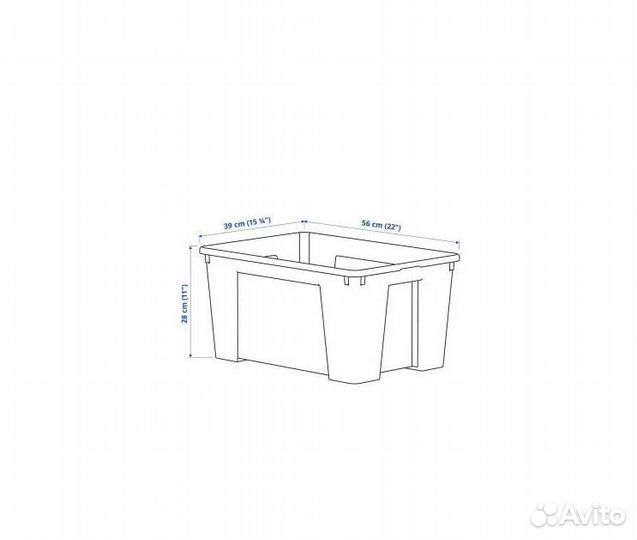 Контейнер, прозрачный, Самла, Икеа, 56х39х28см/45л