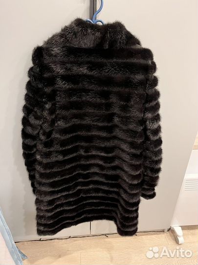 Шуба норка с кожей