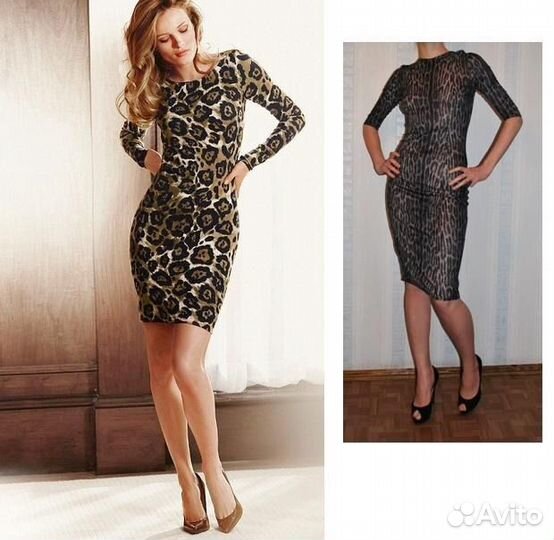 Платье винтаж леопард