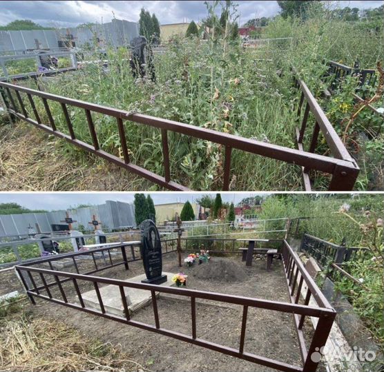 Уборка могил на кладбище