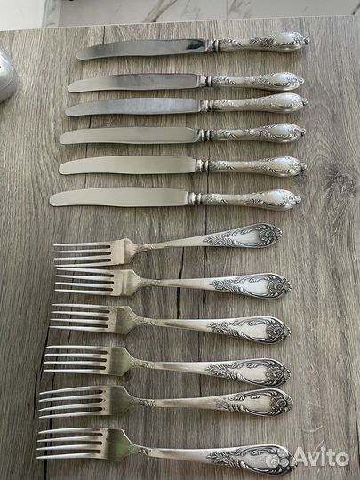 Мельхиоровые столовые наборы. Вилки,ножи