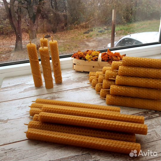 Свечи из вощины, декор, подарок, помощник