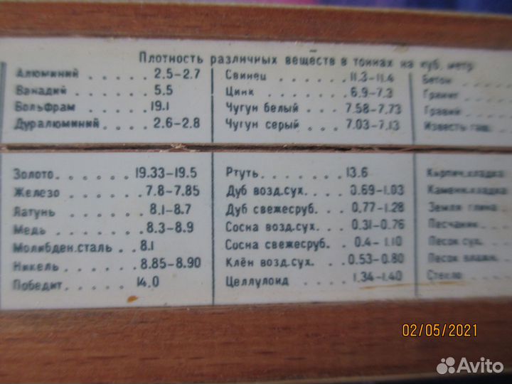 Логарифмическая линейка, 1962г Раменская ф-ка