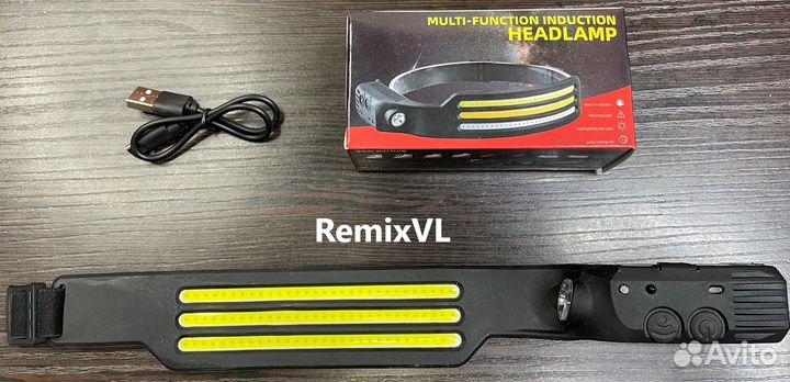 Видео Налобный фонарь с тройной лентой + прожектор