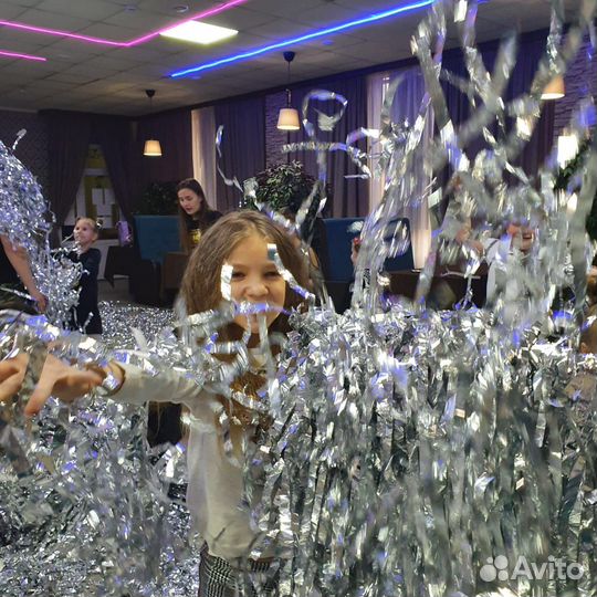 Бумажная дискотека, фольга, серебряное шоу аренда