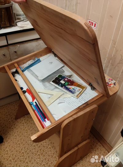 Растущая парта и стул бук