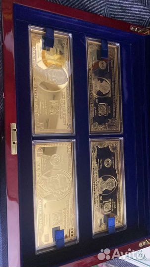 Коллекция американских банкнот позолот 4шт(16унц)