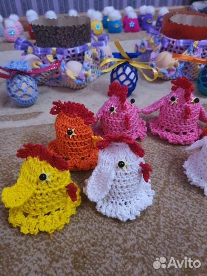 Цыплята вязаные. Пасхальное украшение