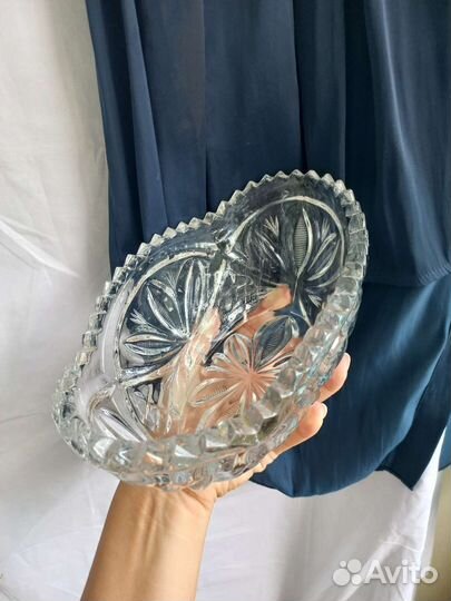 Ваза салатник хрустальная СССР