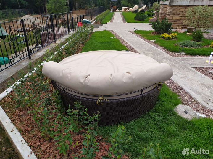 Садовый лежак D165 см., полиротанг